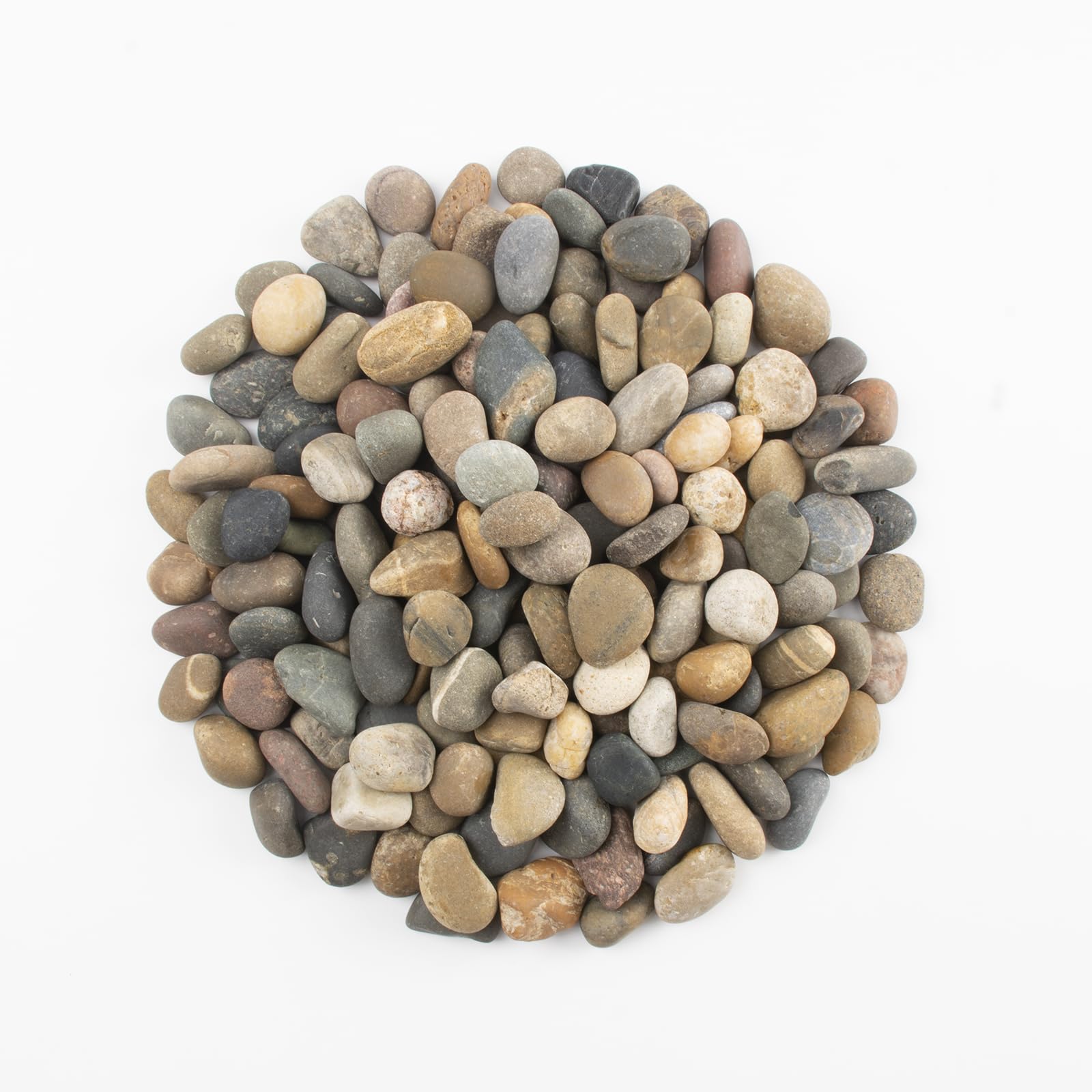 LOOIOOJ front packaging showing 10 lb bag and natural pebble mix benefit: easy project sizing