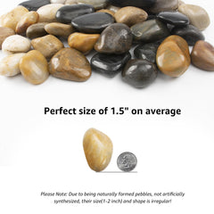 LOOIOOJ river rocks used in a garden border offering clean edging and low maintenance