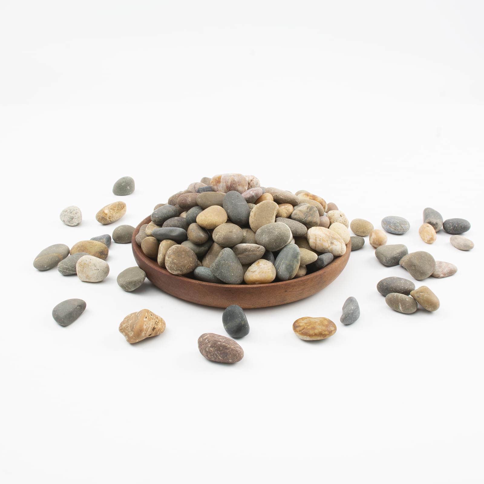 LOOIOOJ pebbles used as planter topdressing enhancing drainage and curb appeal benefit: cleaner pots