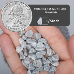LOOIOOJ pebbles used as top dressing on succulent planter for neat appearance and moisture control