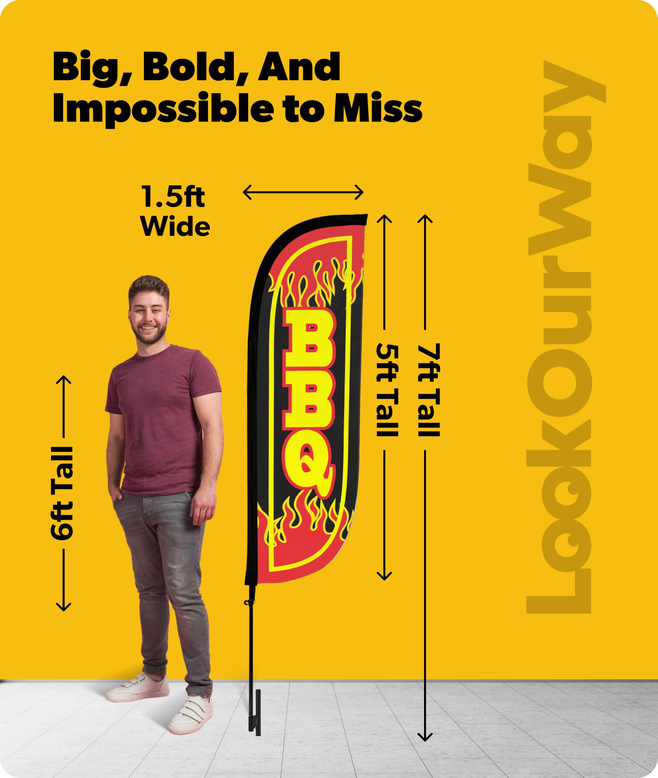 LookOurWay ground spike anchored in soil demonstrating secure outdoor stability