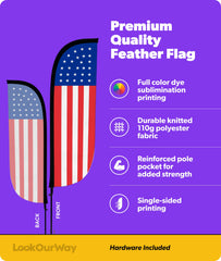 LookOurWay close-up of knitted polyester flag fabric showing UV-resistant texture and colors