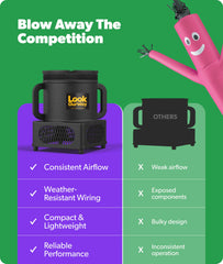 LookOurWay inflatable side profile in use demonstrates waving movement for promotions
