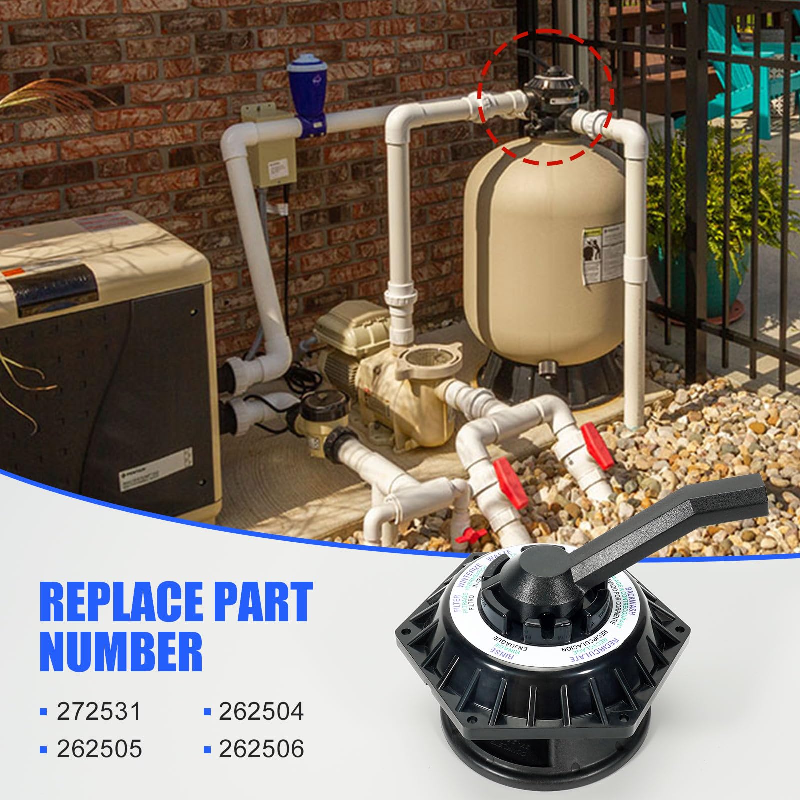 loosoo valve installed on sand filter illustrating easy direct replacement
