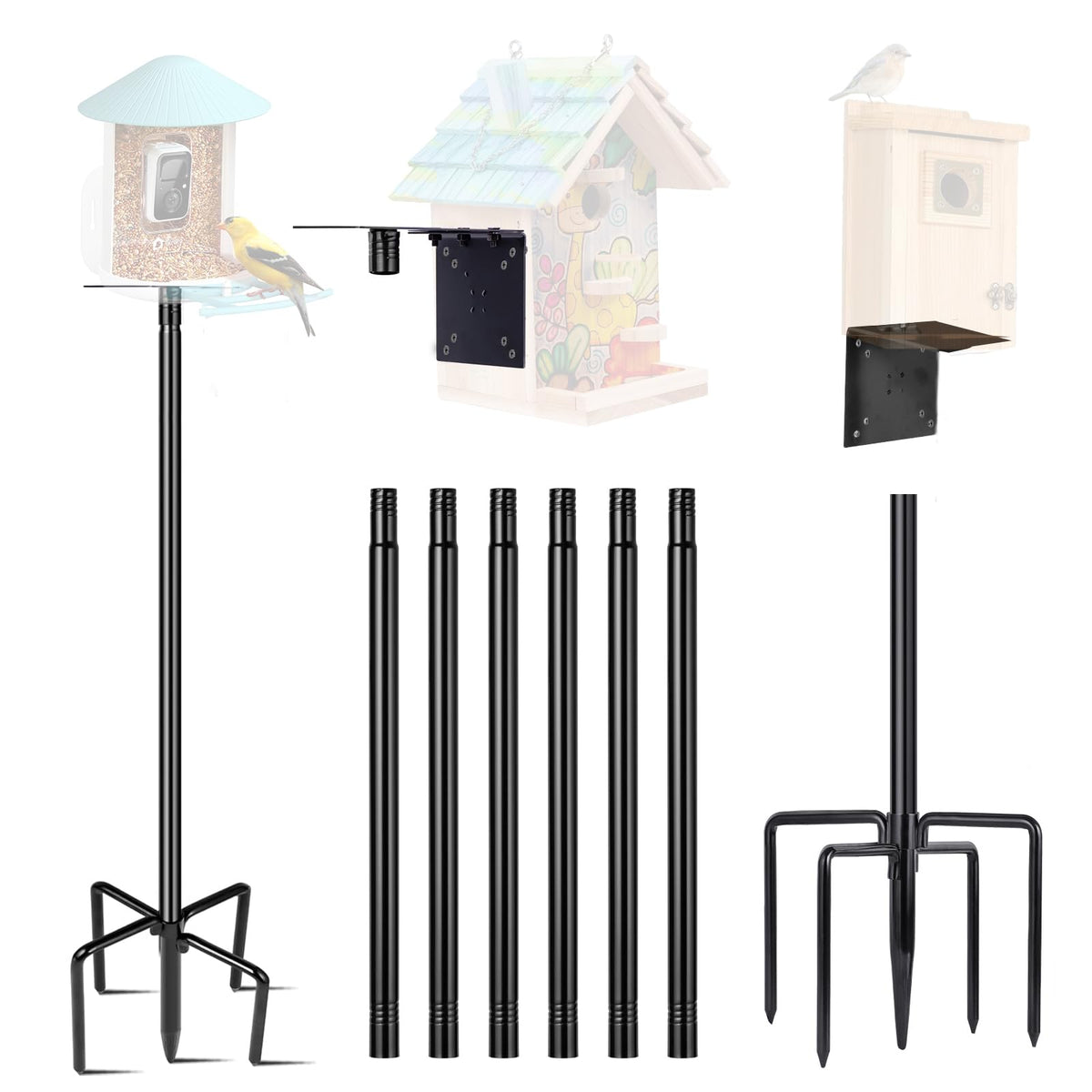 LOPANNY front view of full 109-inch pole showing height and finish, adds stable birdwatching