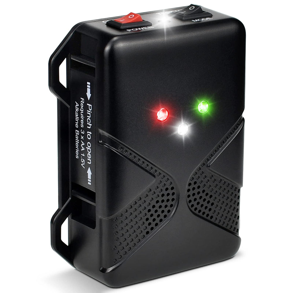 Loraffe front view showing compact housing and deterrent vents for easy installation