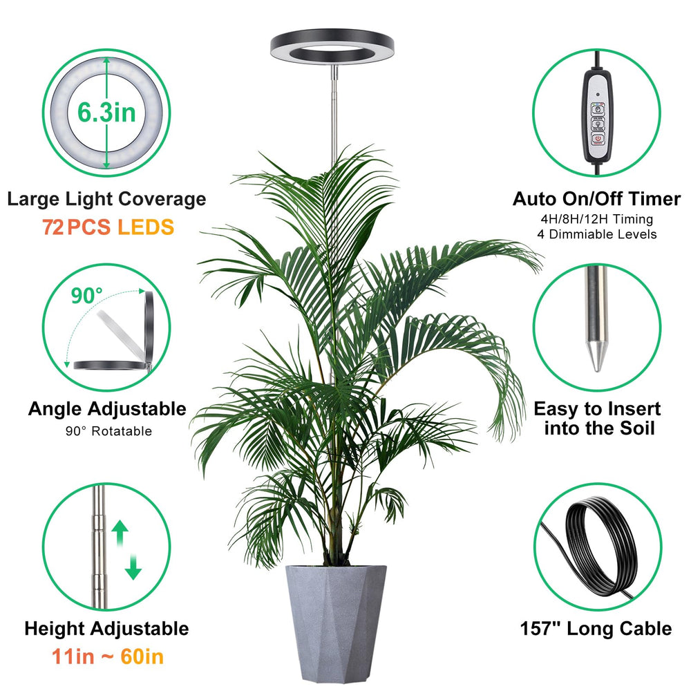LORDEM telescopic rod extended showing adjustable height for different plants