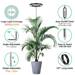 LORDEM telescopic rod extended showing adjustable height for different plants