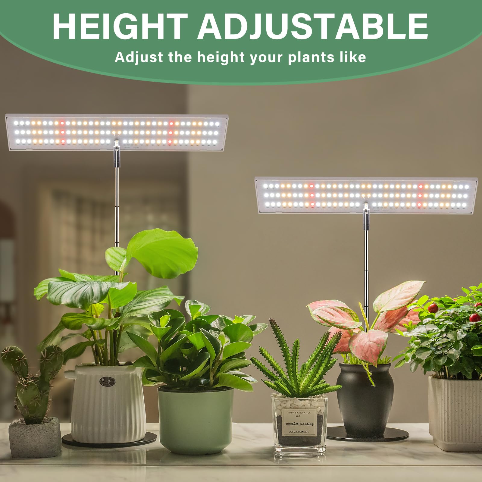 LORDEM close-up LED array highlighting full-spectrum LEDs for healthy plant growth