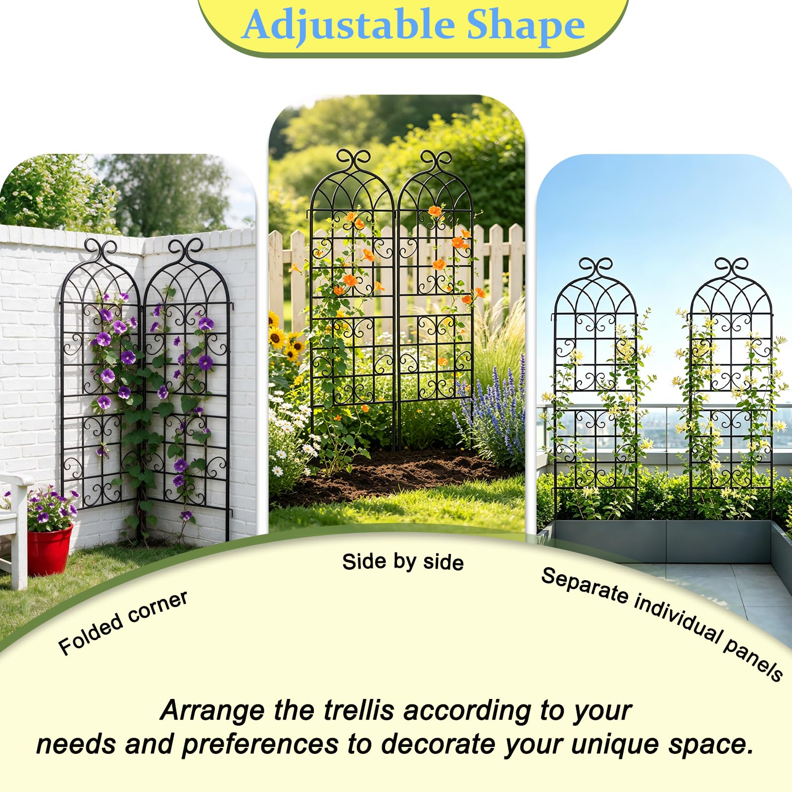Lorenzo trellis base inserted into soil demonstrating secure garden stability