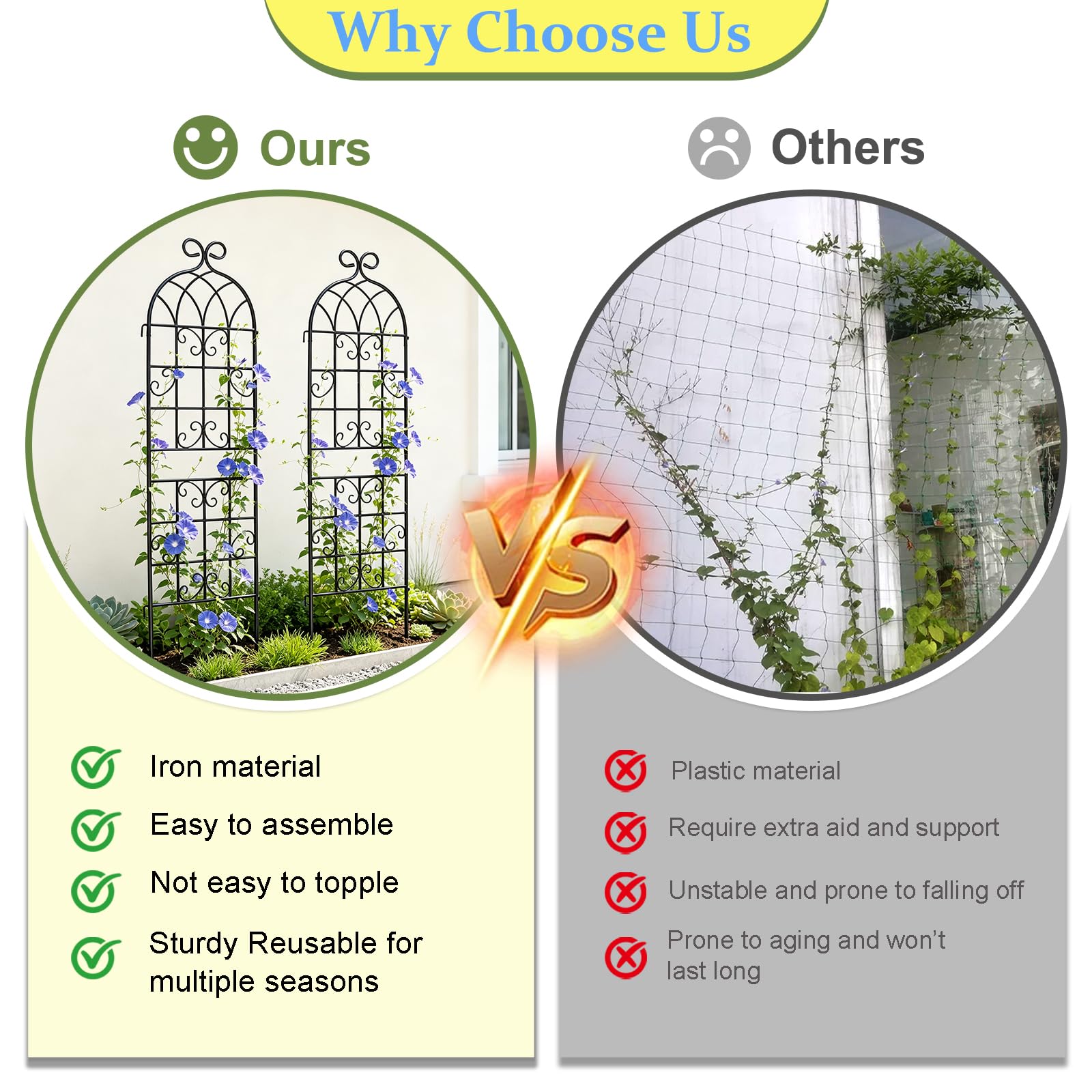 Lorenzo trellis supporting roses and clematis for healthier, vertical growth