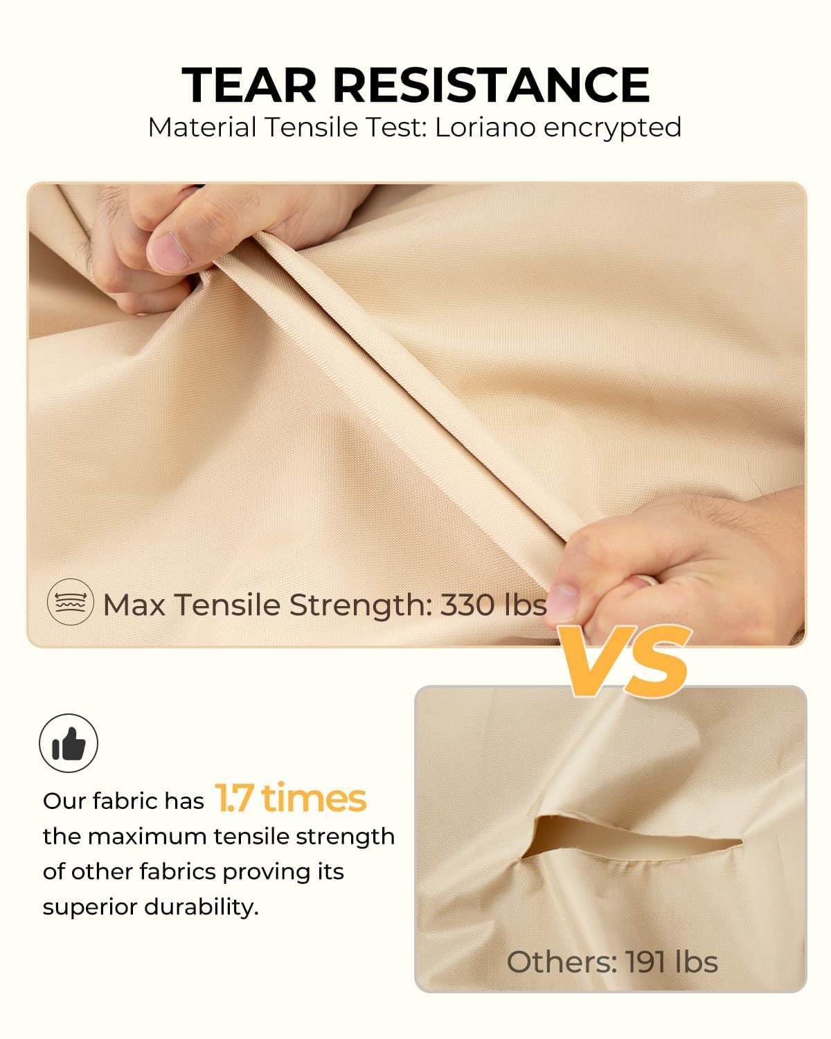 loriano adjustable straps and toggles fastening to furniture legs for windproof security