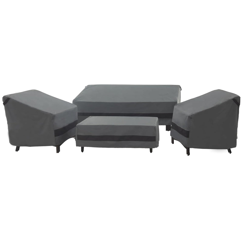 loriano front view of full grey 4-piece cover set showing neat fit and protection