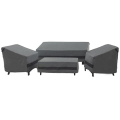 loriano front view of full grey 4-piece cover set showing neat fit and protection