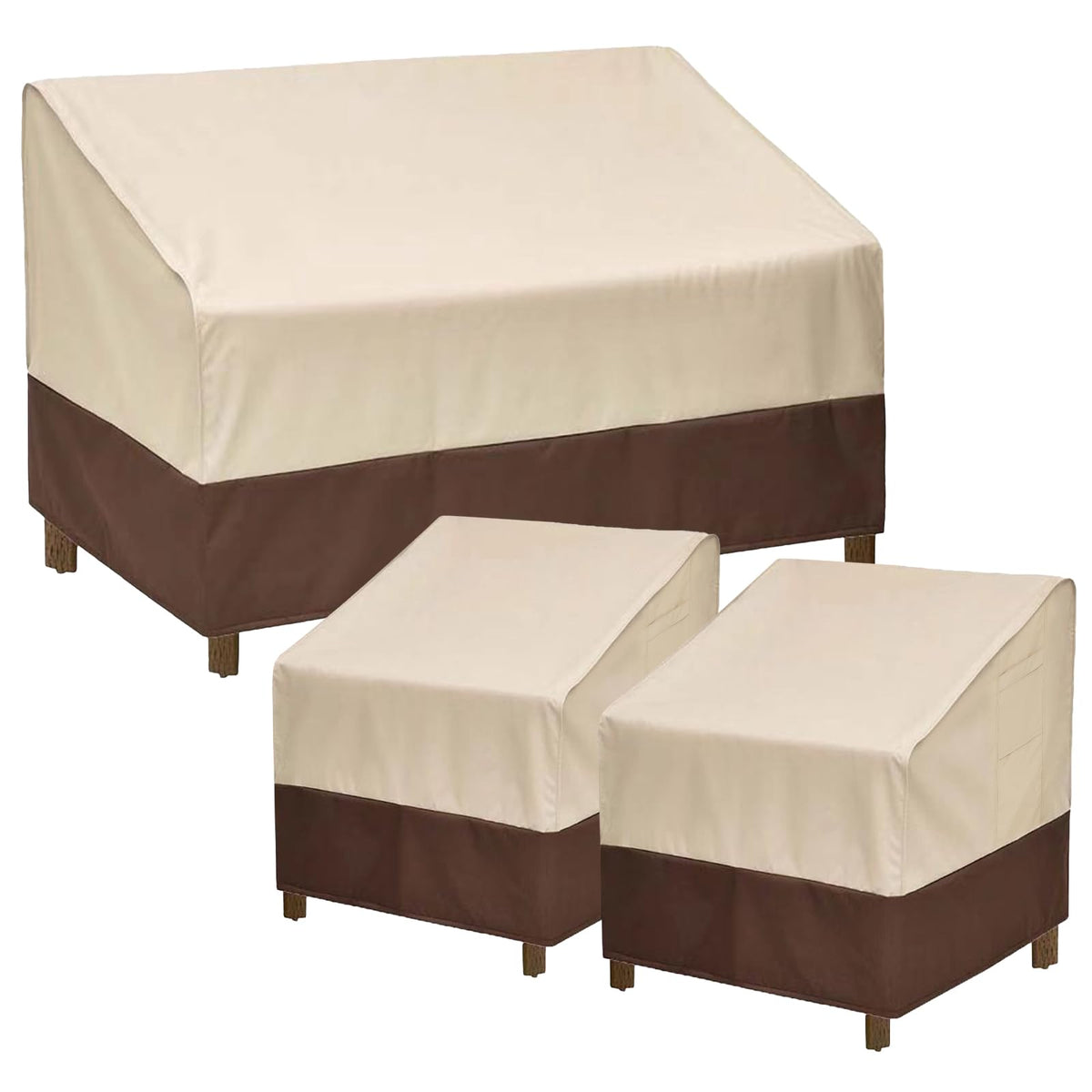 loriano front view on covered patio set showing full protection and clean lines