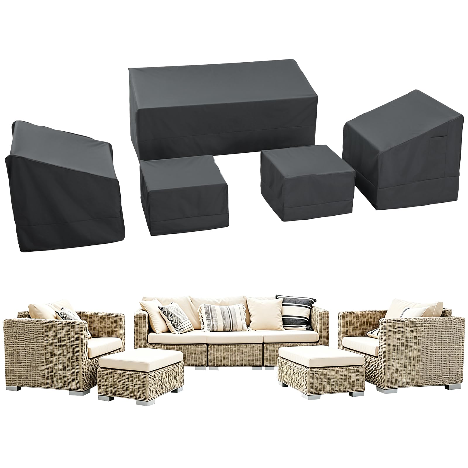 loriano front view on sofa showing full coverage and neat protection