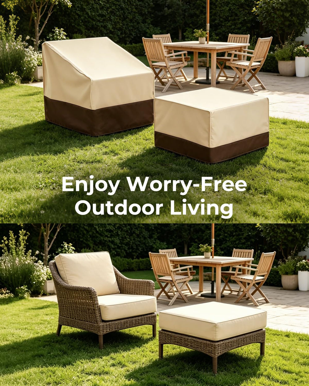 loriano lifestyle patio setting with covers maintaining furniture appearance and style