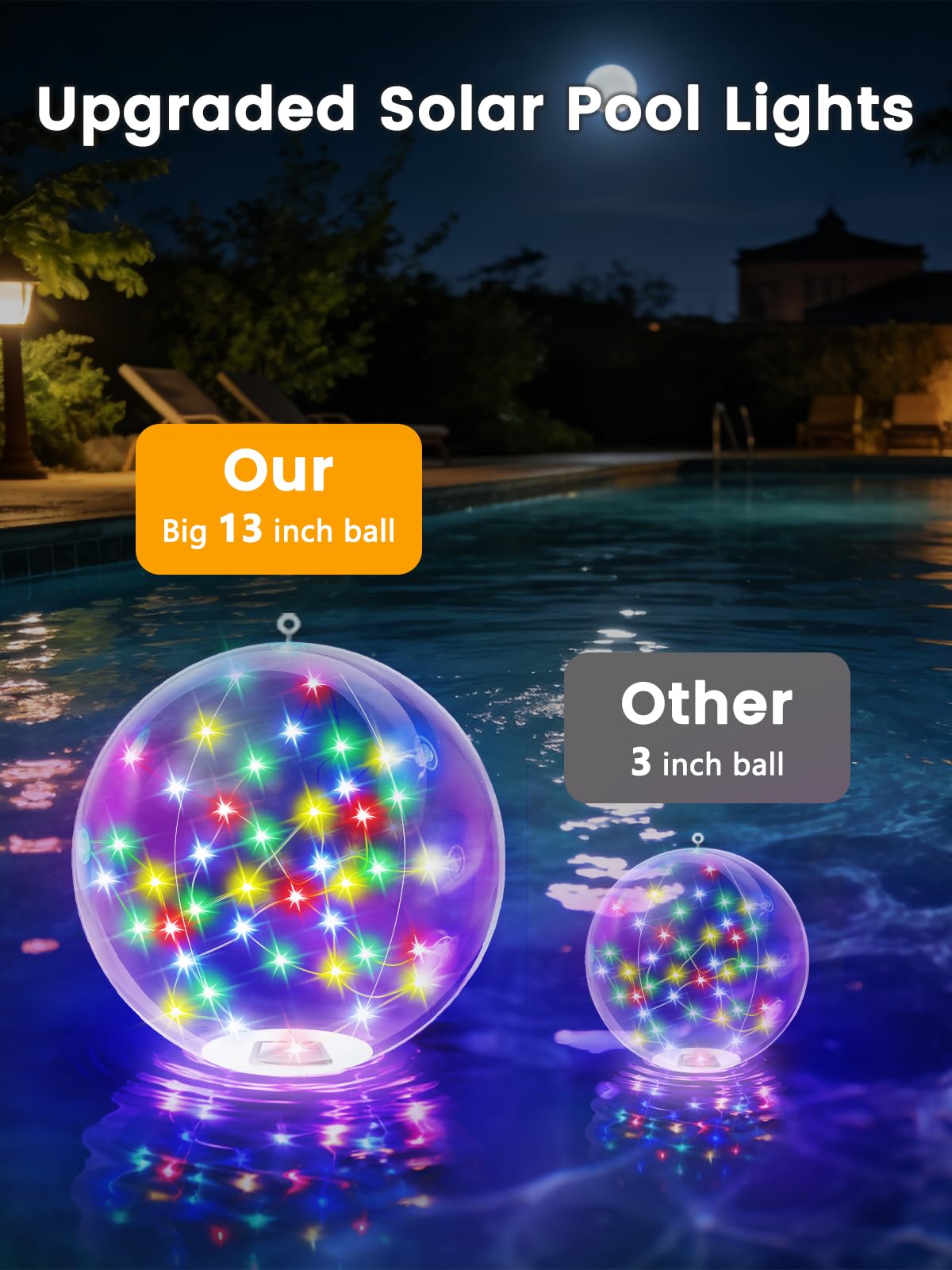 LORRYTE lights reflecting on pond surface demonstrating atmospheric lighting and water-safe design