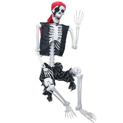 LOSFOTBO pirate skeleton front view showing realistic bones and costume benefit: instant spooky centerpiece