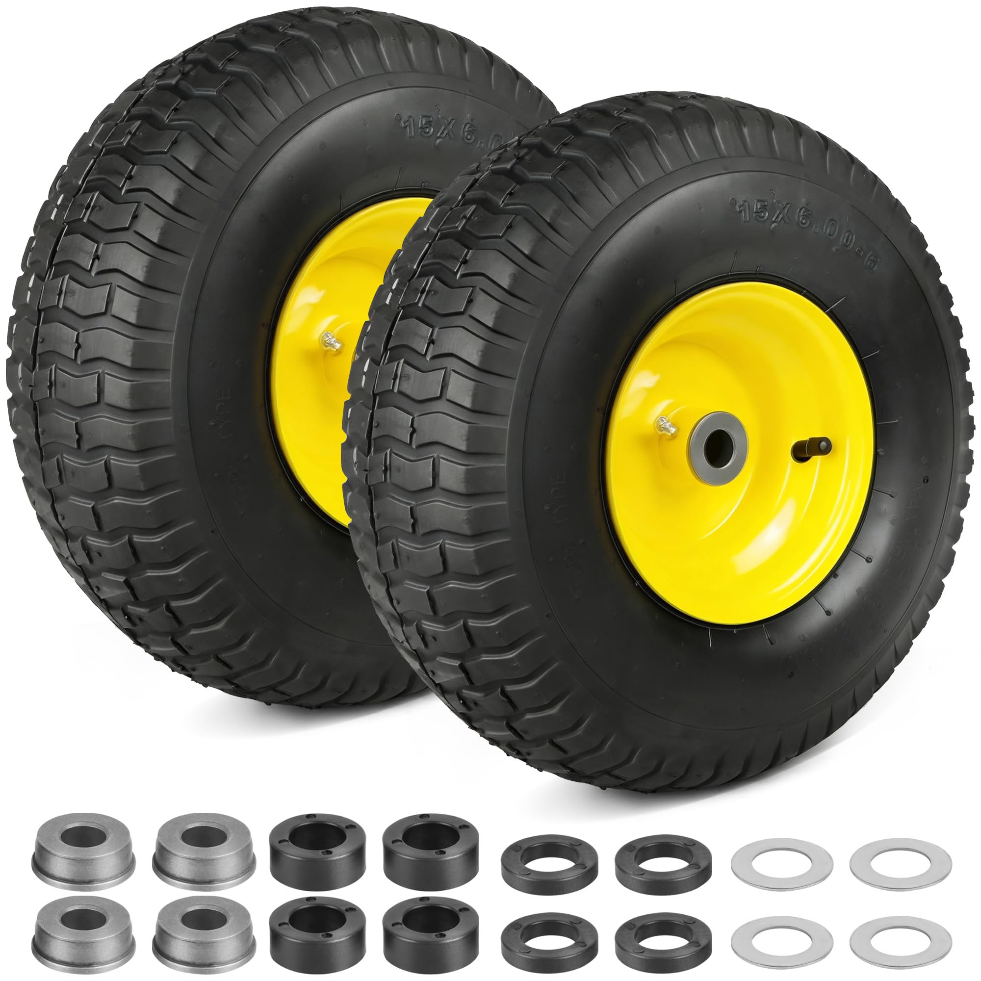 LotFancy front wheel assembly showing rim and tire for easy replacement