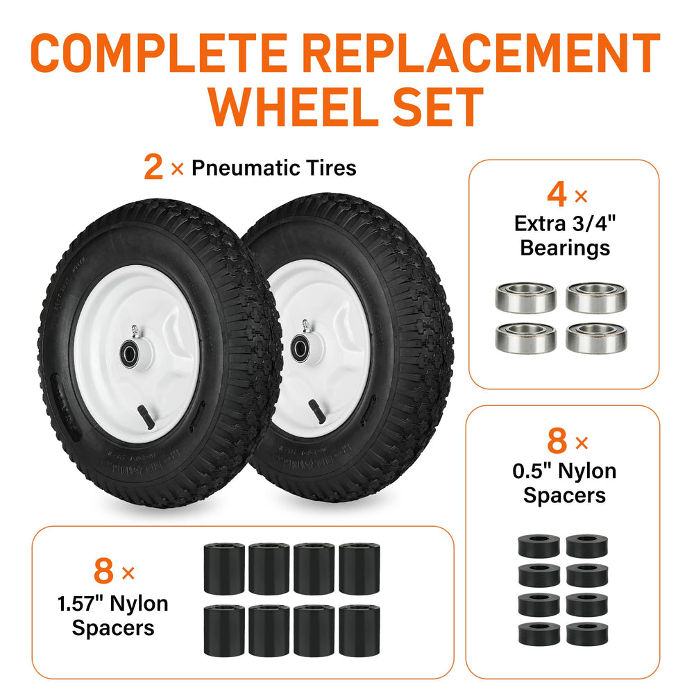 LotFancy wheels loaded with mulch showing yard work efficiency benefit