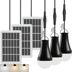 LOTOFIT three-light pack front view showing compact portable solar lamps for quick setup