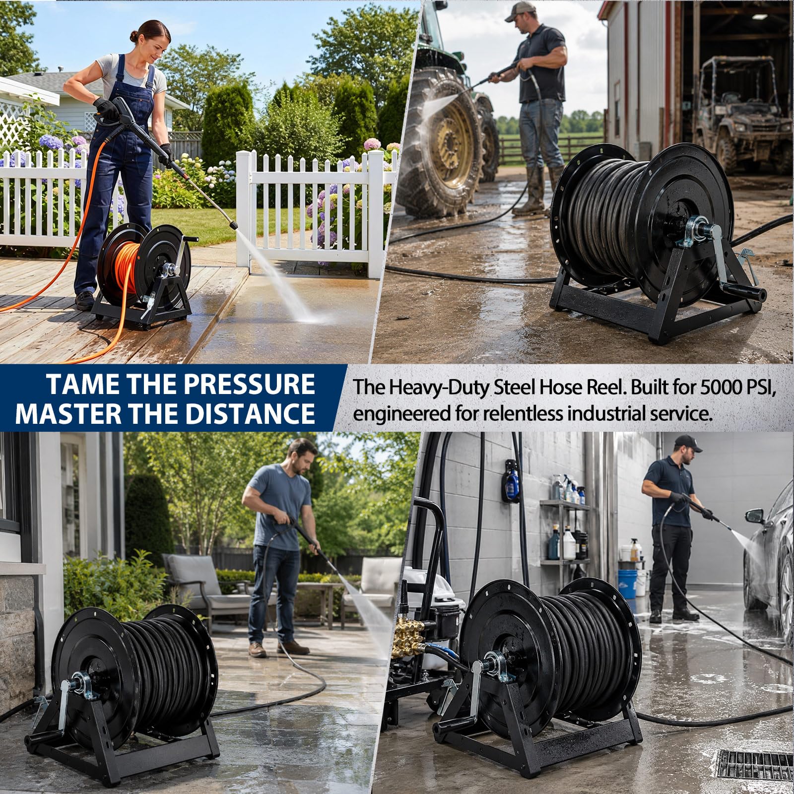 Lounsweer flat sidewall drum texture for neat hose layering and protection