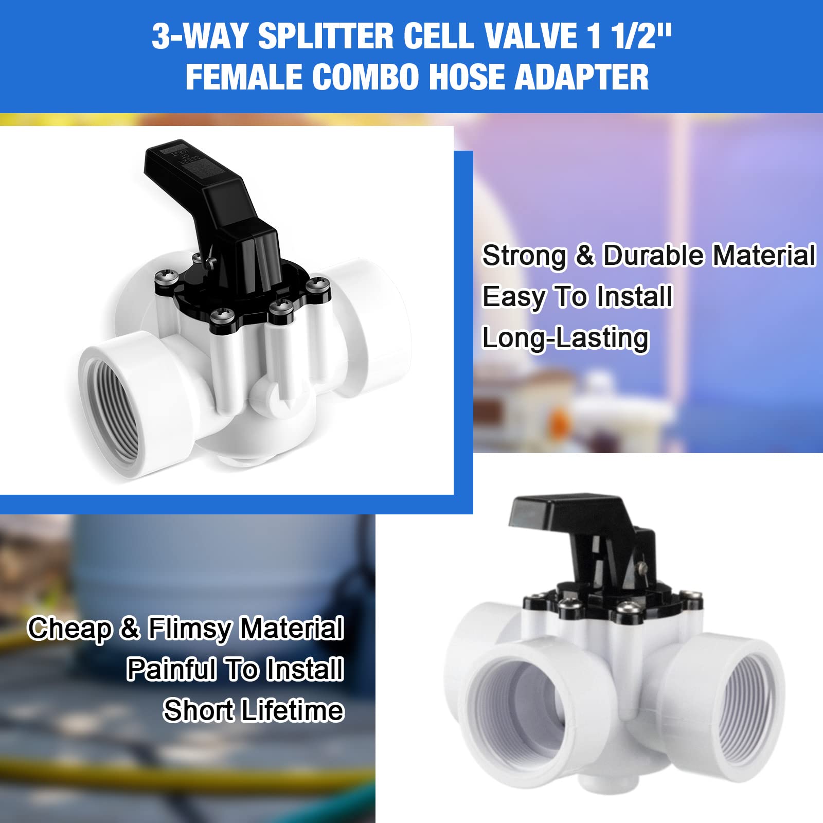 Lounsweer valve installed on PVC pipe showing easy installation advantage