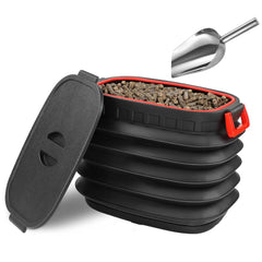 Loushipfccg front view of pellet bin showing sealed lid and easy access benefit