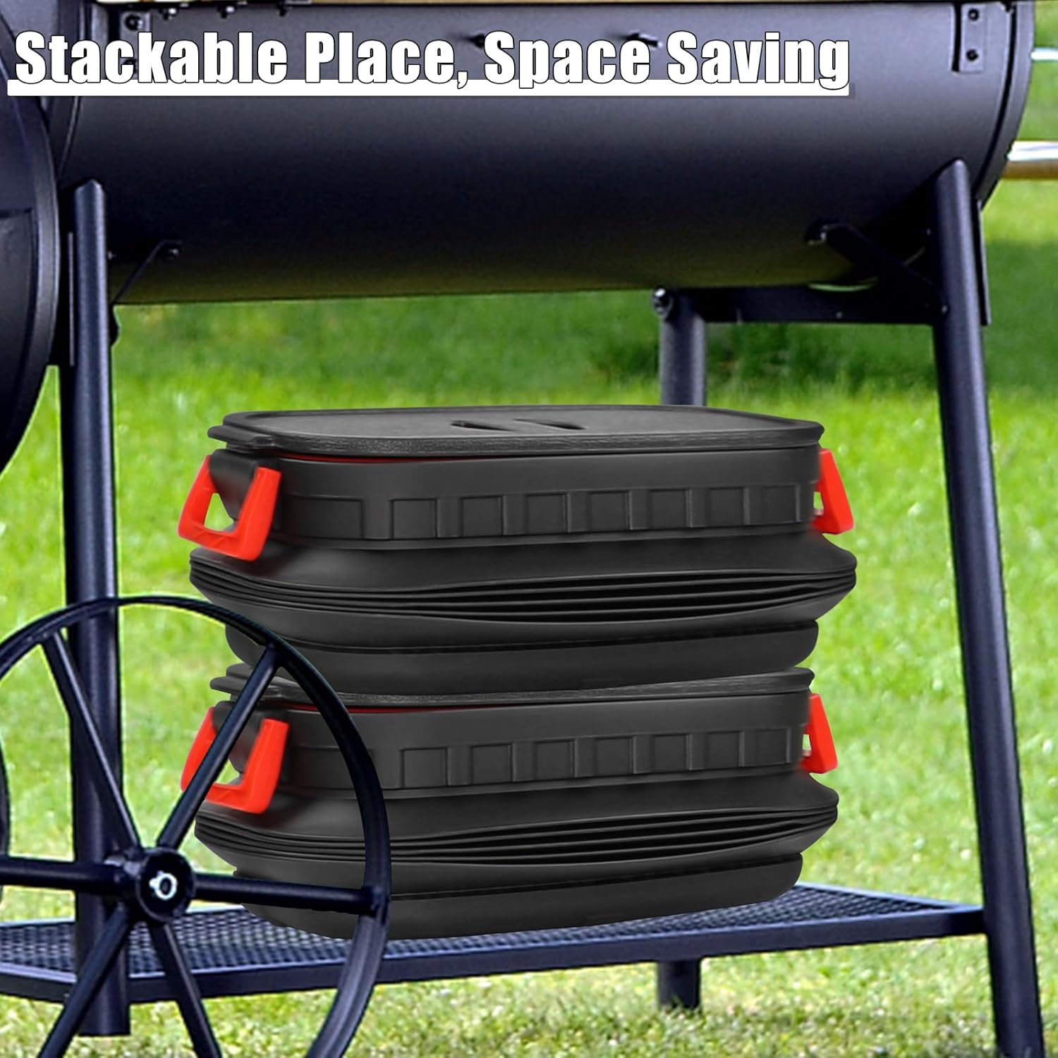 Loushipfccg pellet bin next to a common cooler for clear size and capacity benefit