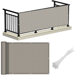 LOVE STORY front view of beige-grey privacy screen showing full panel and color benefits