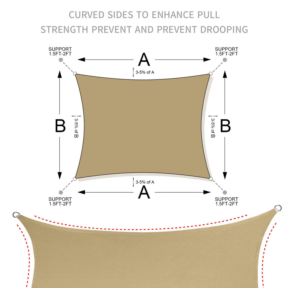 LOVE STORY rectangle sail stretched above pool area reducing glare and sun exposure