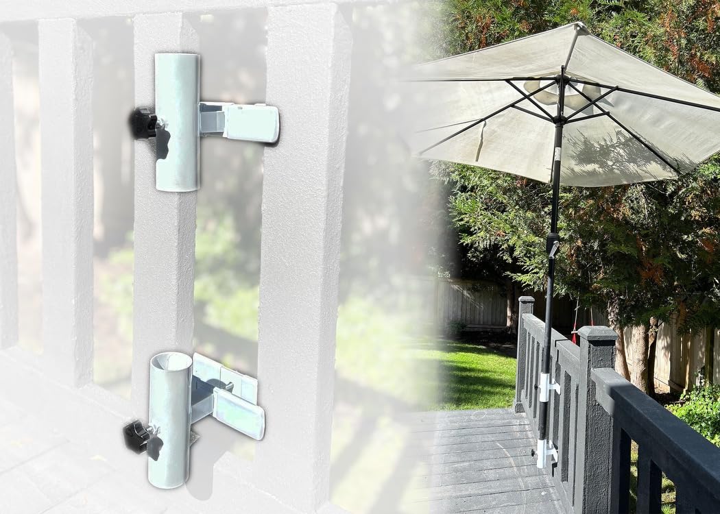 LOVE YOUR DECK front view mounted on railing showing space-saving benefit