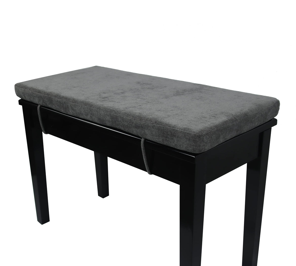 Loveboat front view of bench cushion showing neat dark grey cover and fit