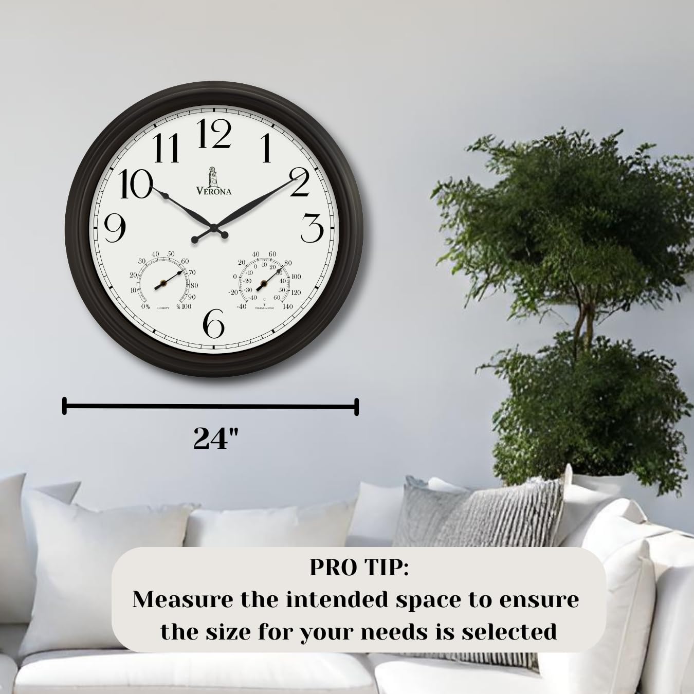 Lovely Home Essentials close-up of clock face offering easy distant time reading