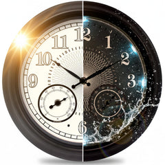 Lovely Home Essentials front view clock on patio showing clear time and durability