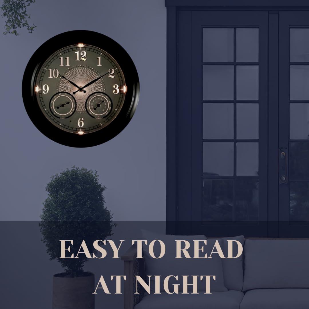 Lovely Home Essentials illuminated clock at night with automatic LED for visibility