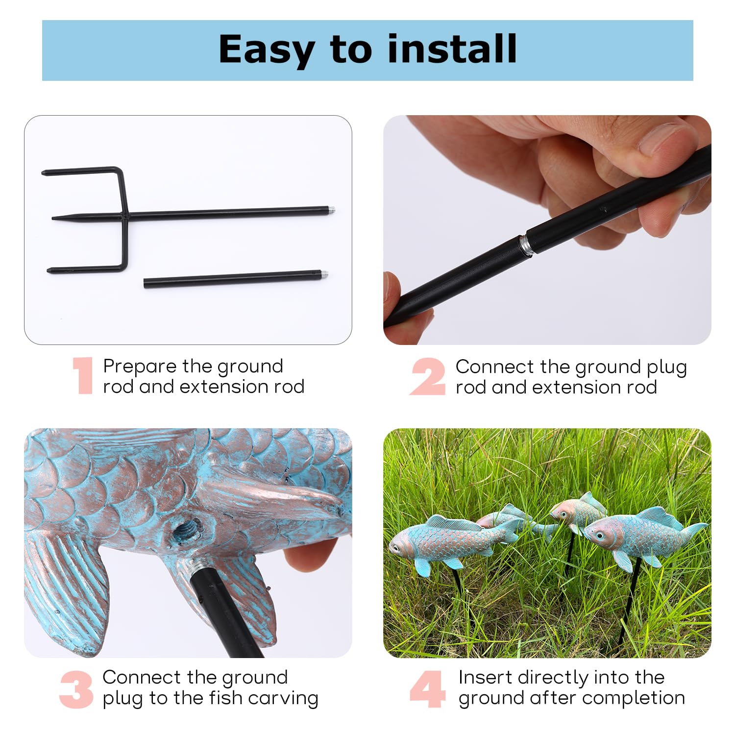 Lovely Ran image of stake and underside showing easy tool-free installation