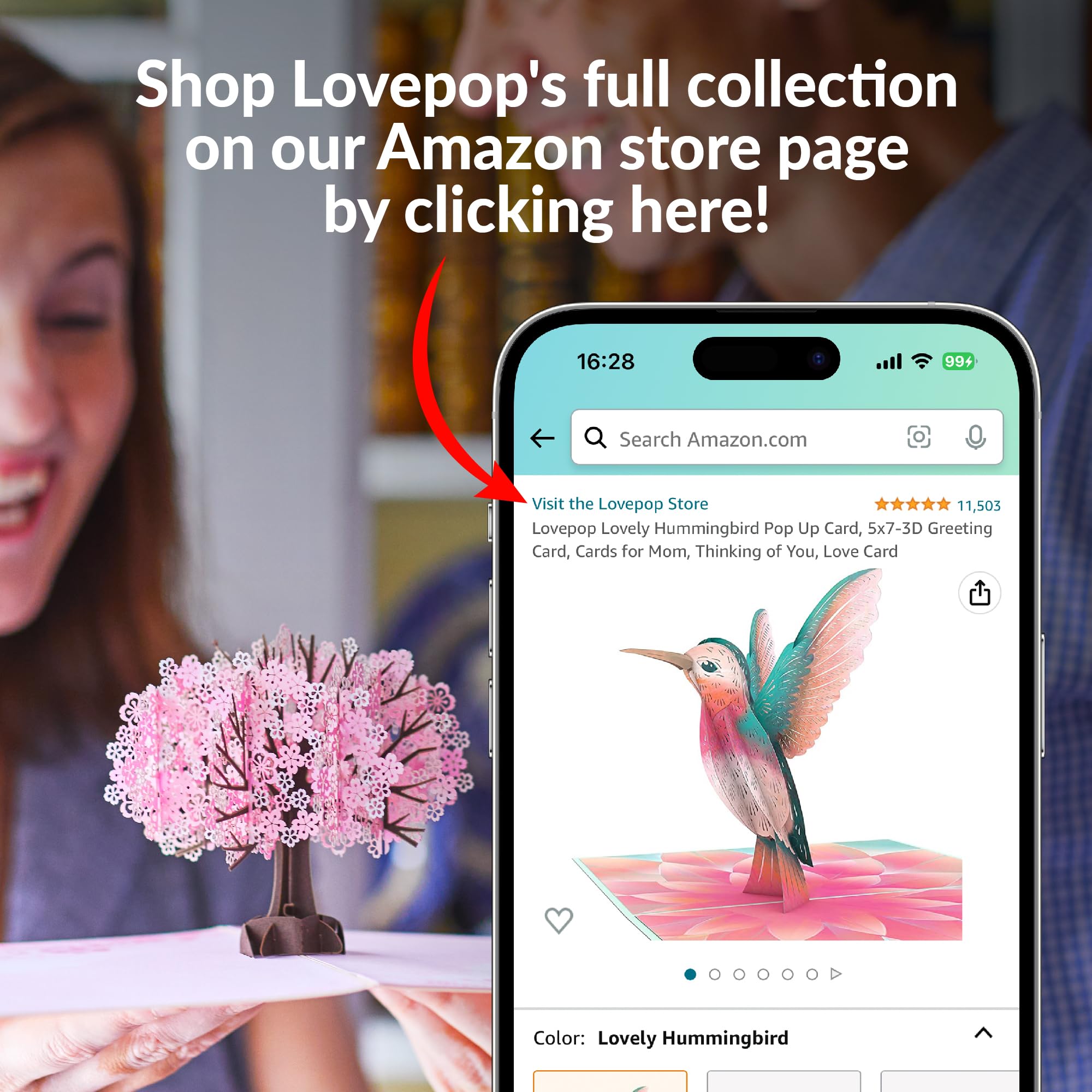 Lovepop protective mailer and blank note ready for gifting showing easy presentation benefit