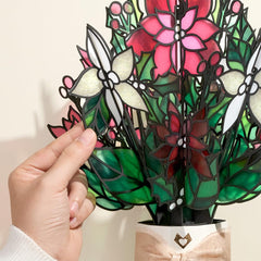 Lovepop poinsettia close-up of petal detail highlighting intricate laser-cut craftsmanship
