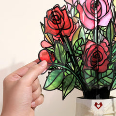 Lovepop close-up of acetate petals and paper layers showing detail and light-catching effect