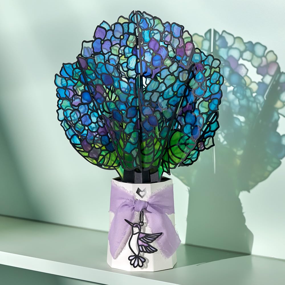 Lovepop lavender chiffon bow and hummingbird charm adding elegant finishing touch