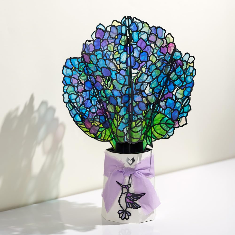 Lovepop bouquet next to a ruler showing 12-inch height scale for size clarity