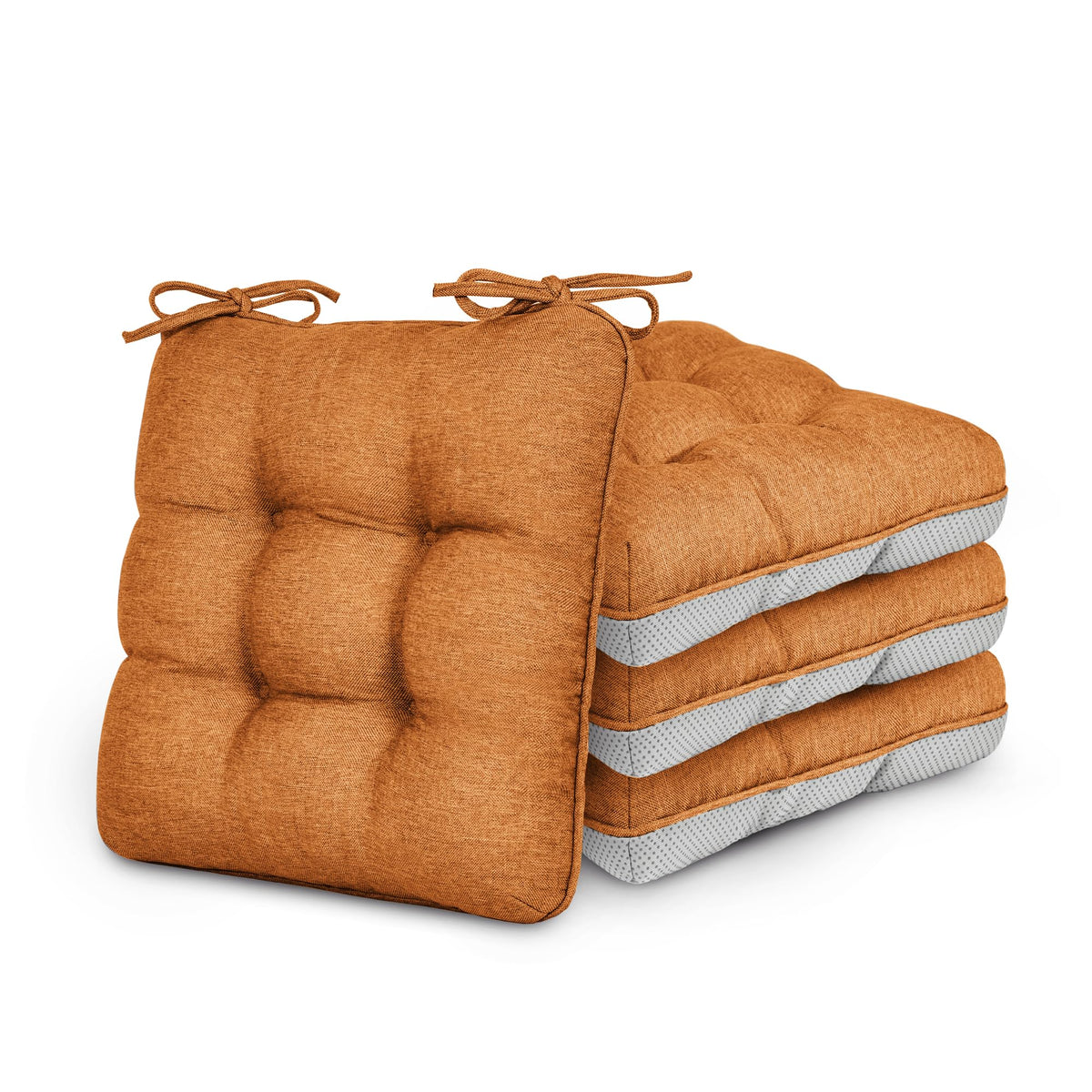 Love's cabin terracotta cushions front view showing color and four-pack convenience
