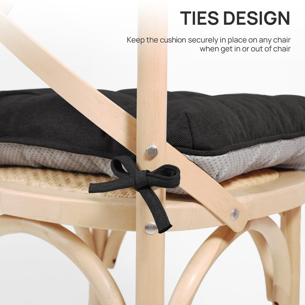 Love's cabin tied straps attached on chair showing secure fit and stability