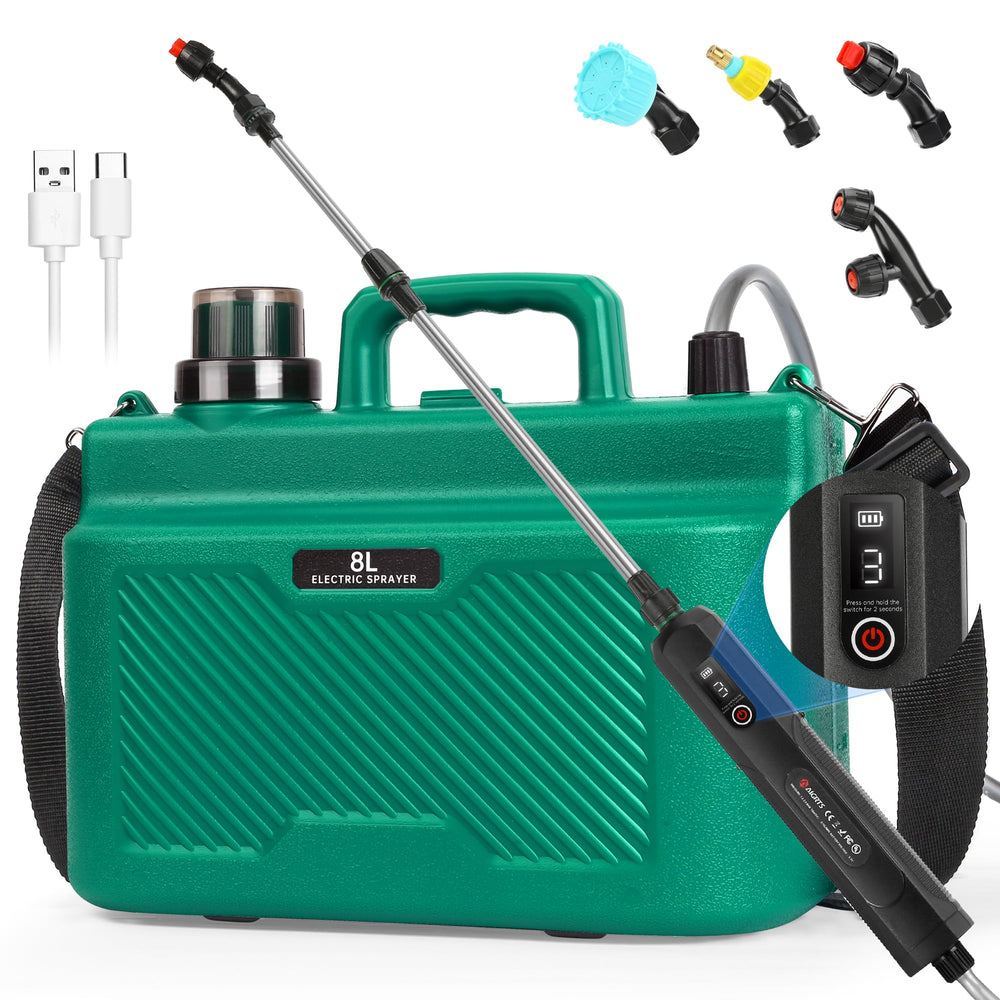 Lovydro front view showing controls and ergonomic handle for easier spraying