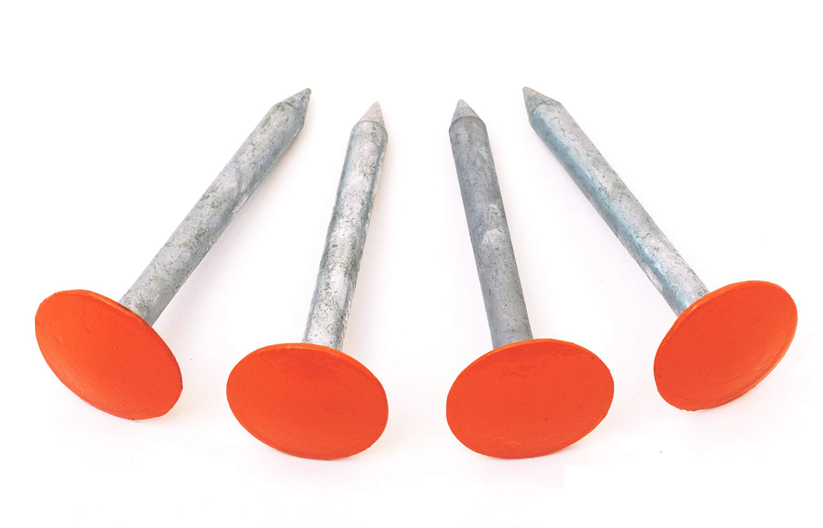 LOW PROFILE SURVEY STAKE front view showing four hi‑vis orange markers, easy identification