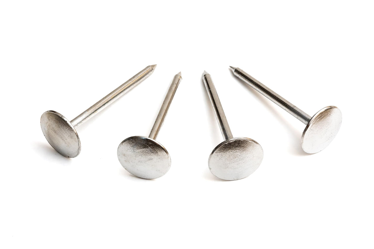 LOW PROFILE SURVEY STAKE front view showing oversized head and solid stainless benefit