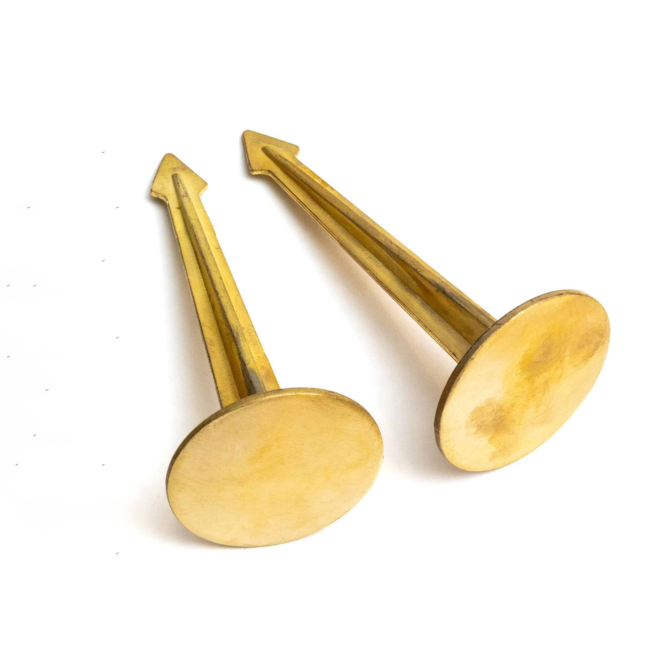 LOW PROFILE SURVEY STAKE front view showing two brass flush markers and clear identification benefit