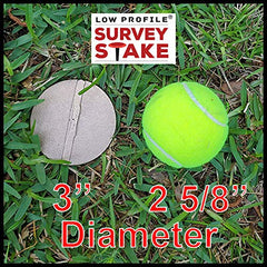 LOW PROFILE SURVEY STAKE installed flush in lawn demonstrating unobtrusive boundary marking